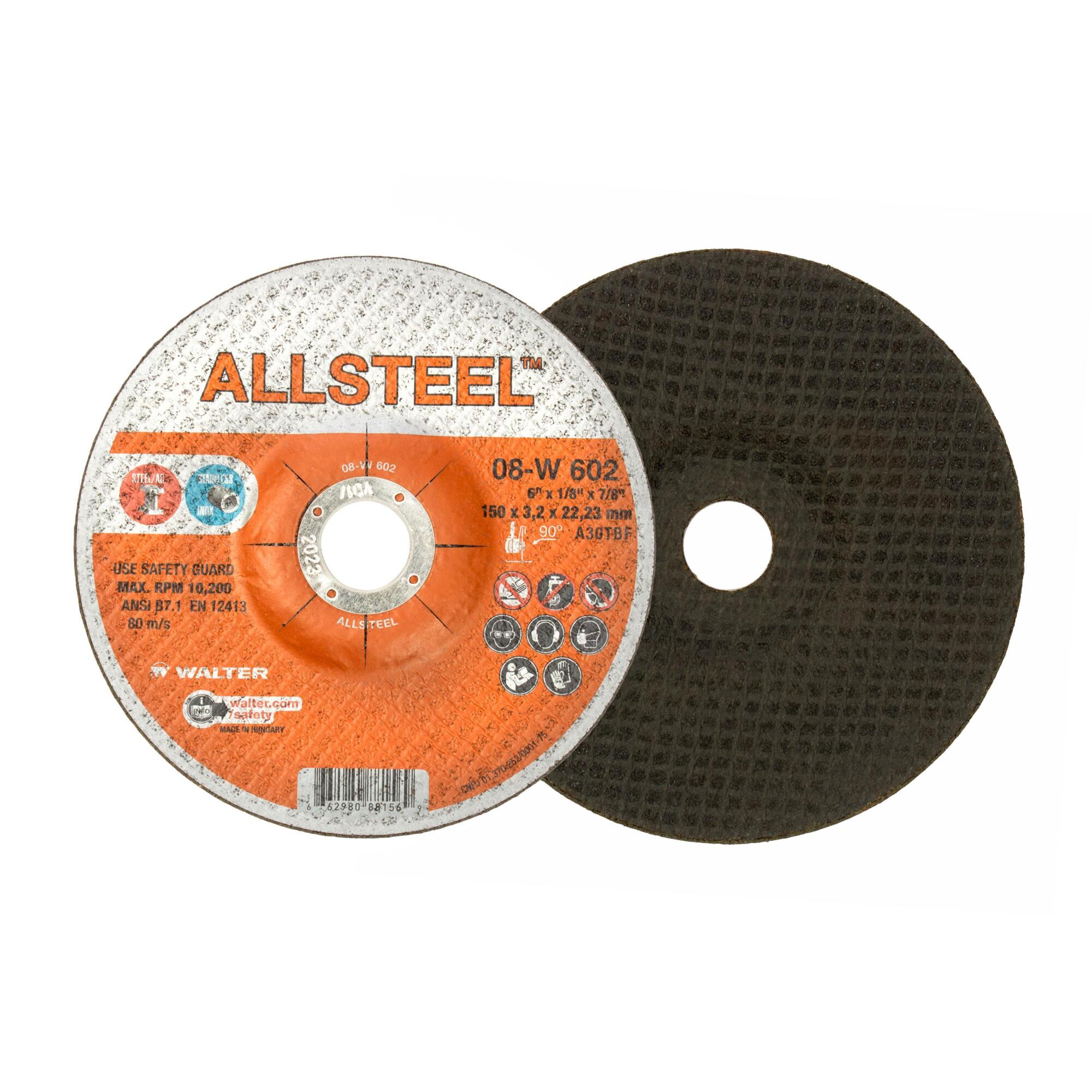 Allsteel Grinding Wheels — 6in. x 1/8in., High-Strength Abrasive, 25 Pcs, Model# 08W602